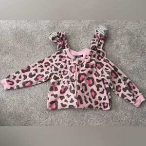 ⭐️ 5/$25 ⭐️ Joe Boxer Pink Fleece Leopard Print Bodysuit 24M